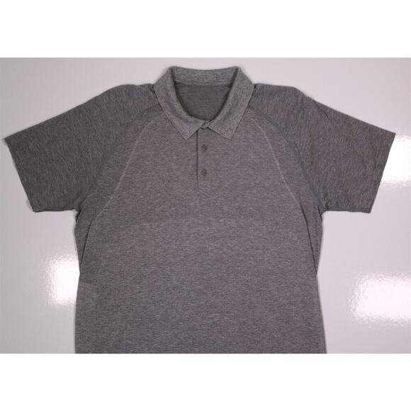 Lululemon Men's Evolution Gray Knit Golf Performance Polo Shirt~ Medium - Picture 3 of 8